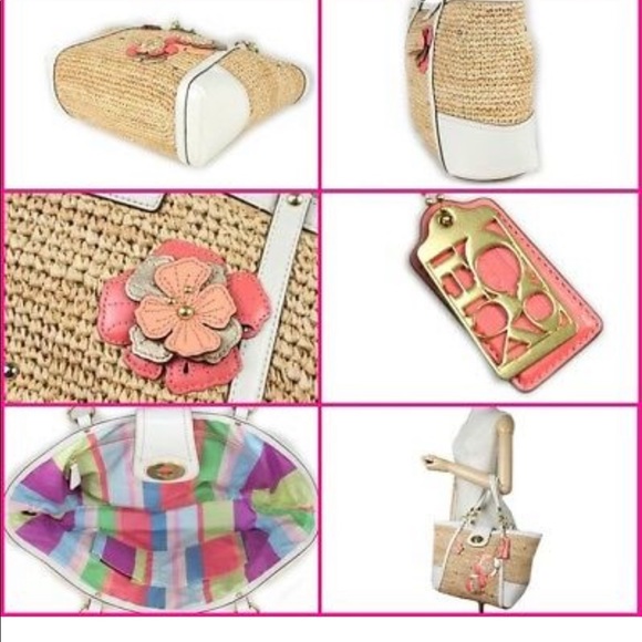 Coach Hampton Embellished Weekend Straw bag - Picture 4 of 11